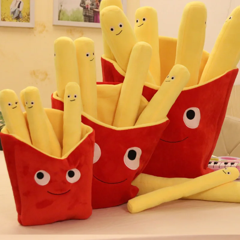 New Fashion expression Cute Cartoon French Fries Plush Toys Soft Chips Plush Pillow Cushion Stuffed toy Children Gifts For Kids - Color: 30cm