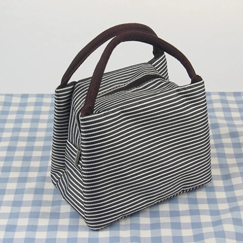 Black Stripe Muchacha бренд путешествия портативный Оксфорд дети школы кулер Tote Box термоизолированные свежие сумки для обедов - Цвет: Black Stripe