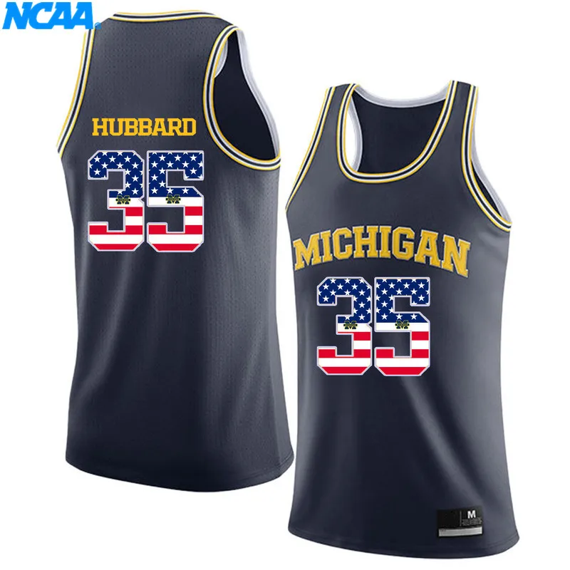 New Arrival High Quality Hubbard#35 Navy Matthews#1 College Sport T-shirt Jerseys S-XXXL - Цвет: 3
