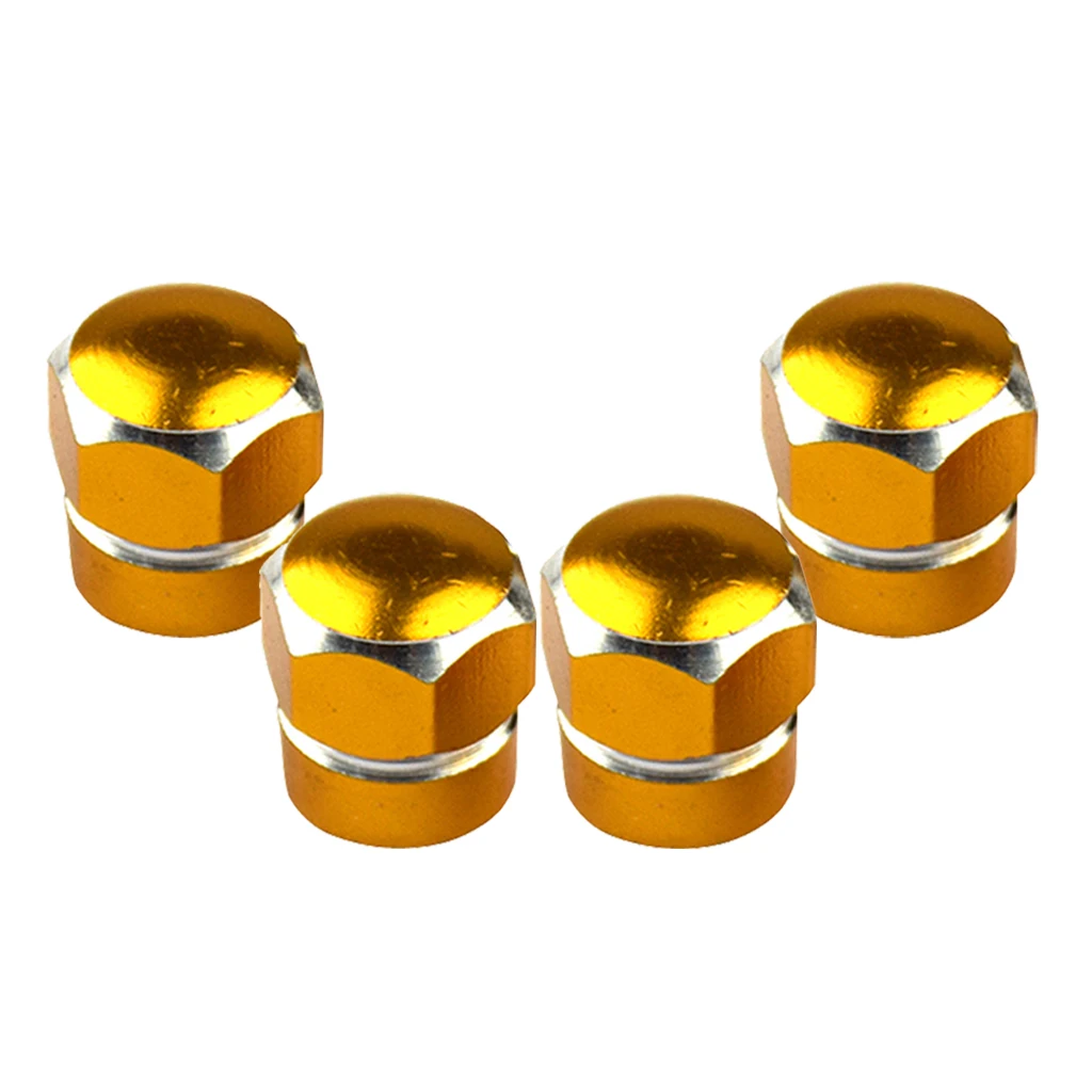 ALUMINUM REPLACEMENT HEXAGON WHEEL TIRE RIM VALVE STEM CAPS Universal For Most Vehicles/ Cars/ Trucks/ Pickups