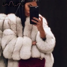 Affogatoo Fashion thick faux fur coat women Elegant Luxury autumn winter female warm overcoats furry jacket ladies plus size 5XL