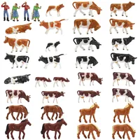 Evemodel 36pcs Model Trains HO Scale 1:87 Model Horses Cows Farm Animals with Model Figures 1