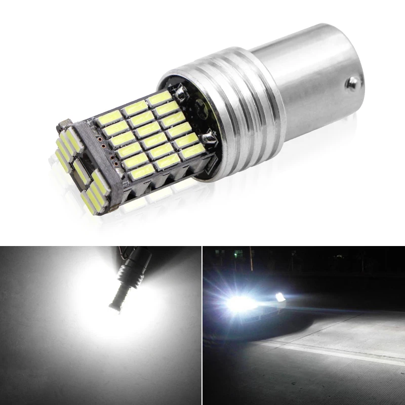 1 шт. 45SMD 12V сигнальная лампа Ba15s 45 Smd Led Canbus P21W 1156 R5W PY21W светодиодная Автомобильная