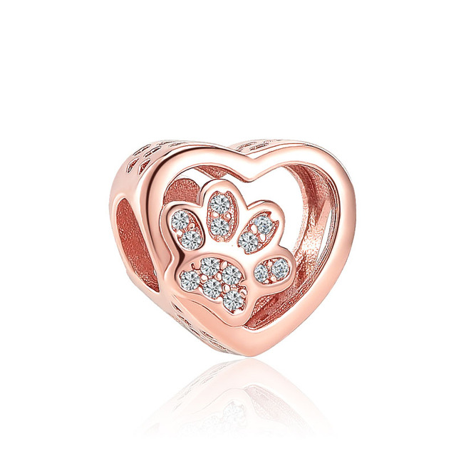 European Rose Gold Flower Clip Family Tree  DIY fine beads Fit Original  Charms silver 925  Bracelet Jewelry F047
