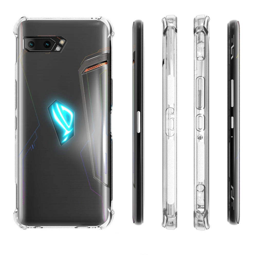 Rog Phone 2 Чехол Подушка безопасности противоударный мягкий ТПУ чехол для Asus ZS660KL ROG Phone II 2 прозрачный силиконовый чехол 6,59"