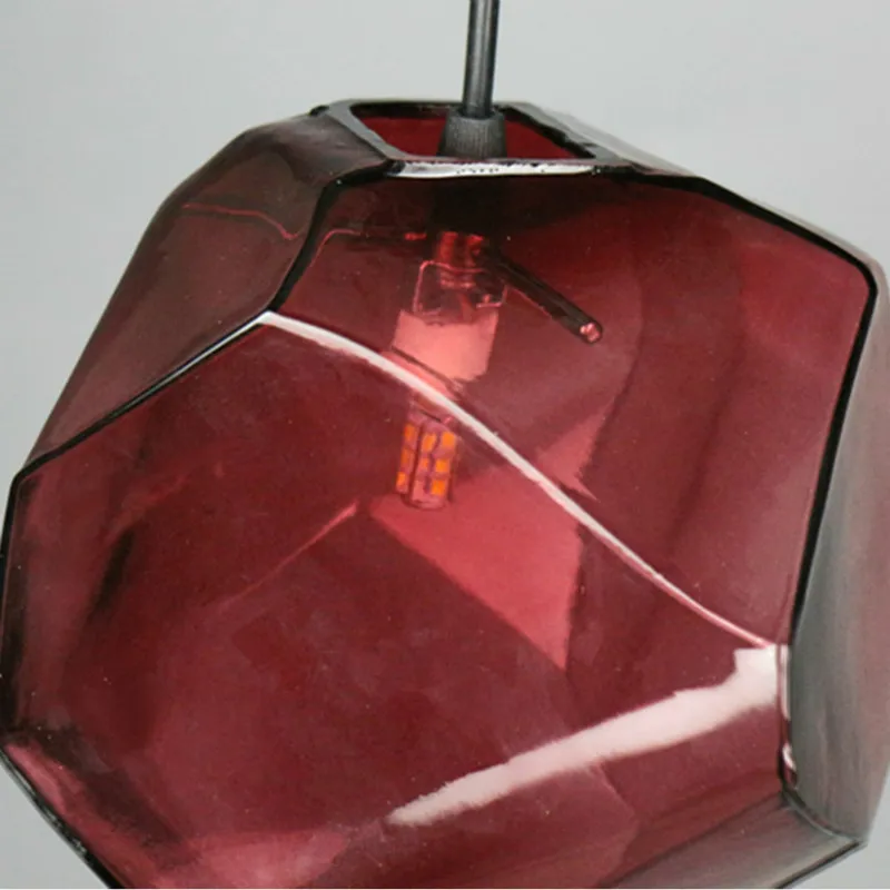 Простой камень стеклянный подвесной светильник красочный крытый G9 светодиодный светильник ресторан столовая Бар Кафе Магазин освещение