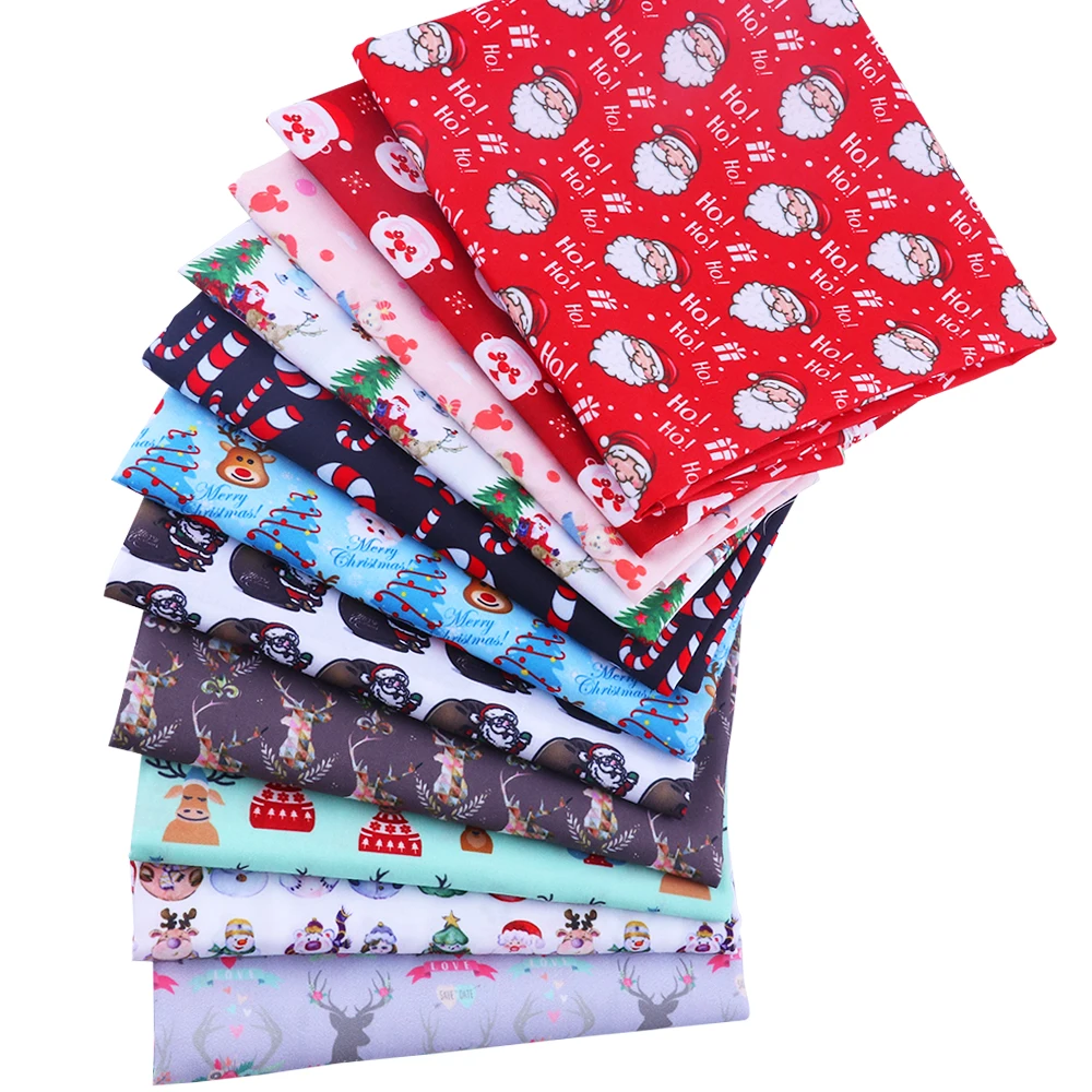 50*140Cm Christmas pattern Polyester Katoen Patchwor Gedrukt Voor Tissue Kids Home Textiel Naaien Pop Jurk gordijn | Дом и сад