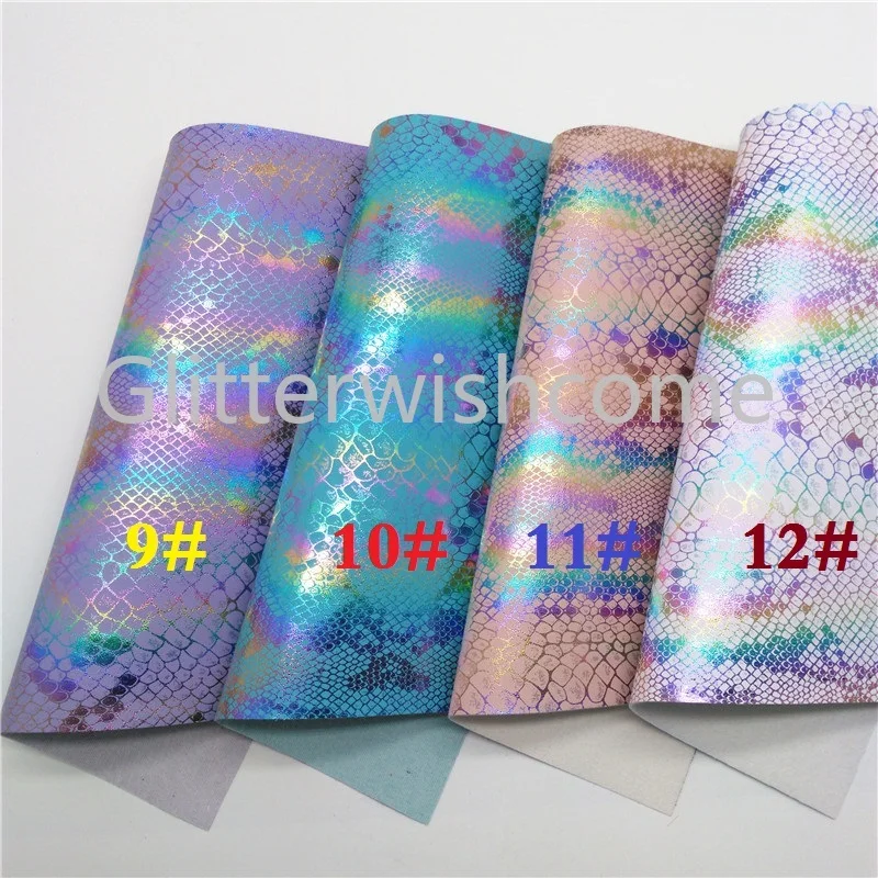 Glitterwishcome 21X29 см A4 размер винил для бантов Переливающаяся металлическая змеиная кожа, искусственная кожа листы для бантов, GM590A