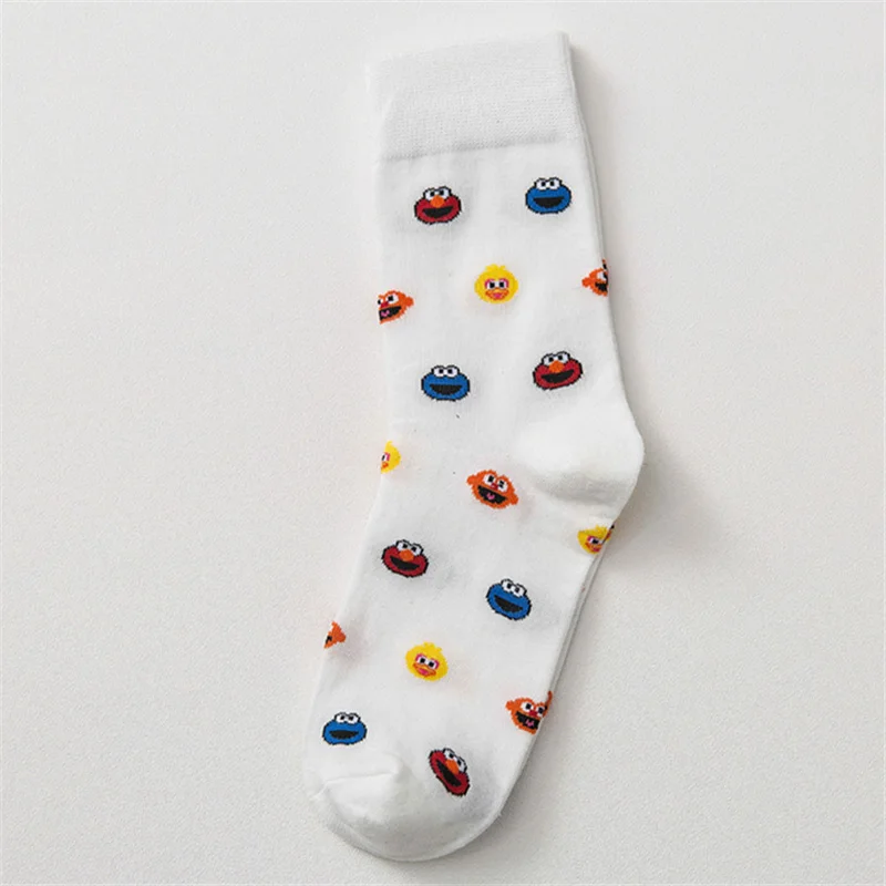 Women's Funny Cartoon Crew Harajuku Hip Hop Street Art Cotton Tube socks Lover's Gift Socks For Summer Autumn - Цвет: 13