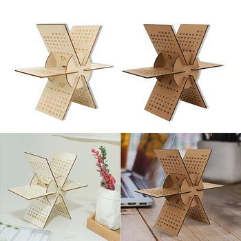 

2020 Wooden Calendar Decoration DIY Wood Geometric Three-dimensional Calendar New Year Gift