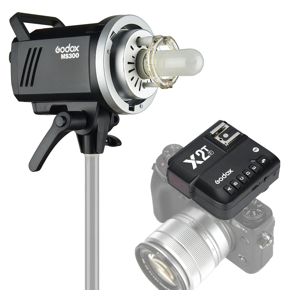 Godox MS300 студийная вспышка стробоскоп свет 300Ws+ X2T-F ttl Беспроводная вспышка триггер GN58 5600K 150W Bowens крепление для Fuji DSLR камеры