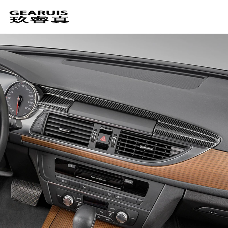 Car Styling Console Dashboard Navigation Decorative Frame Cover Sticker Trim  For Audi A6 C7 A7 Interior Accessories Carbon Fiber AliExpress