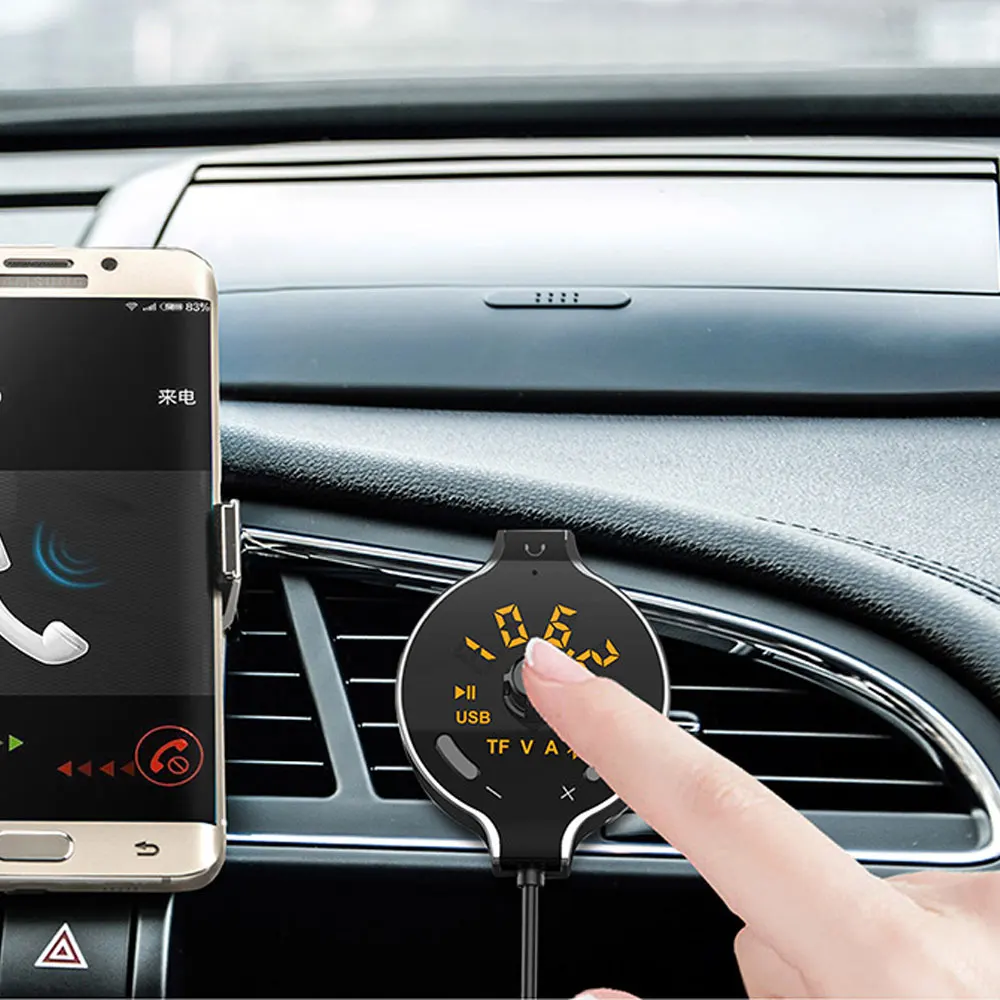 1 шт. Bluetooth приемник автомобильный комплект с двумя портами USB Автомобильное зарядное устройство и Магнитная база для IOS Android и т. д. смартфонов планшета