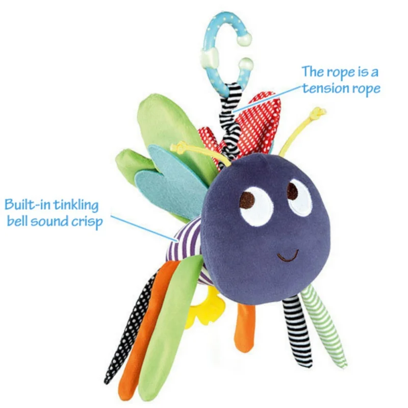 New Infant Newborn Baby Soft Bee Plush Toy Baby Pram Bed Bell Soft Hanging Baby Toys 2