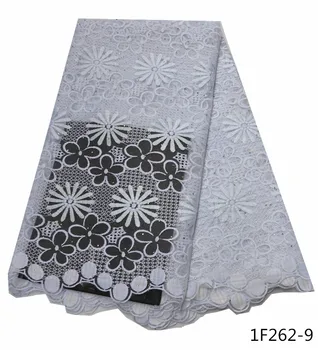 

African Lace Fabric High Quality French Nigerian Beads Embroidered Tulle Lace Fabric With Women Wedding Party Dress 1F262