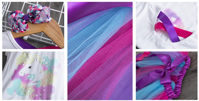 Unicorn Princess Tutu Rainbow Sequin Dress