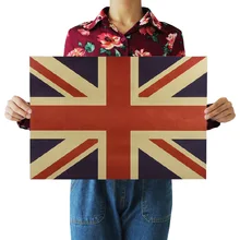 [C311] Национальный Флаг Великобритании Ностальгический ретро плакат из крафт-бумаги экран для помещений кафе декоративная живопись