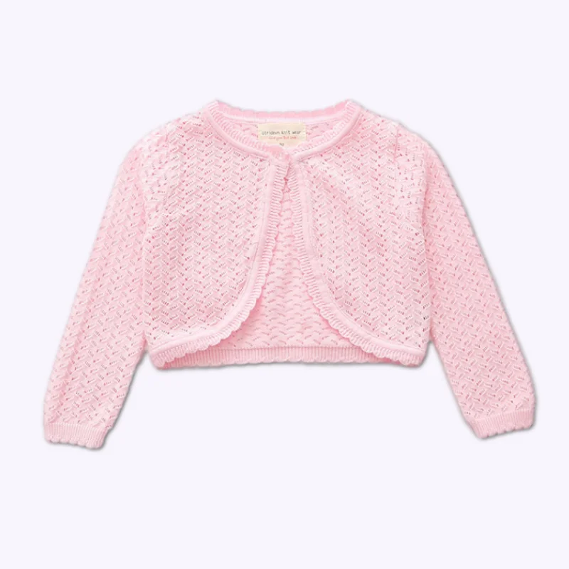 Baby Girl Cadigan Long Sleeve Little Girl Cotton Knitted Sweater Jacket Toddler Shrug Coat Infant Cropped Knit Bolero Clothes Outerwear & Coats Outerwear & Coats