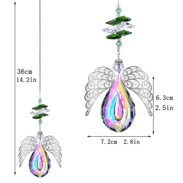 H&D 3Db Crystal Angel Suncatcher Ab Prizmák Lógó Ablak Medál Dísz Díszítő Világos Kerti Otthoni Esküvői Dekoráció Ajándék - Image 5