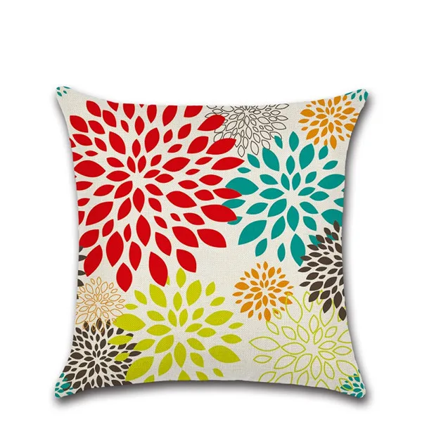 Coussin Decoratif Leaf Geometric Chrysanthemum Throw Pillow Cushion Covers Pillowcase housse de coussin Decorative Sofa Home - Цвет: 07