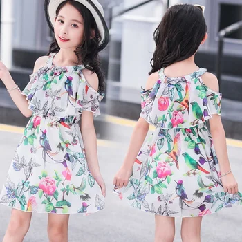 

8 Floral Dress for Girls 2020 Summer Mesh Girls Dress Bow Kids Clothes Children's Dress Dress for Girls 10 To 12 Years Flower