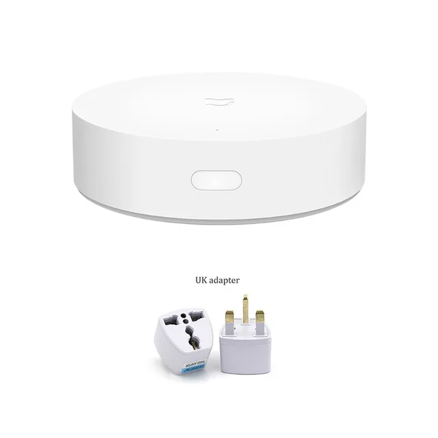 Add UK Adapter Новейший Xiaomi Mijia многомодовый Умный домашний шлюз ZigBee wifi Bluetooth концентратор Работает с Mijia APP Apple Homekit Интеллектуальный концентратор - Цвет: Add UK Adapter