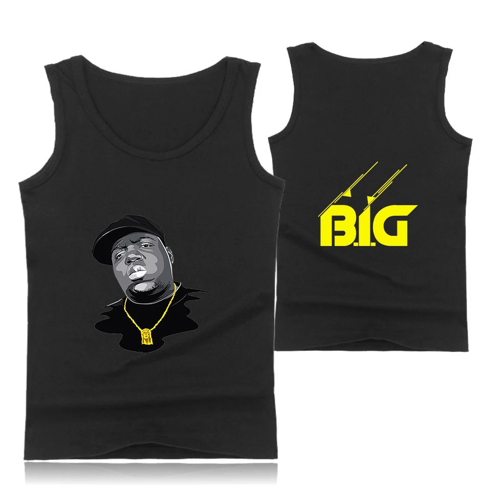Майка с принтом BIGGIE, модная, крутая, хипстерская, удобная, популярная, летняя, с круглым вырезом, без рукавов, для мужчин/женщин, для улицы