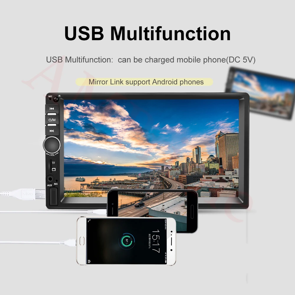 Người 7 Năng Video Nhạc Tiện Với Động Phương Phát Thanh 2DIN 7018B cuối Máy Đa Hình Ứng giá Autoradio camera MP5 Chơi cùng Giảm Nghe Stereo FM Tự AMPrime Cảm "Màn 9 Người 7 Năng Video 9