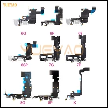 Зарядный гибкий кабель для iPhone 6 6S 7 8 X USB зарядное устройство порт док-станция с микрофоном гибкий кабель, 6 6S 7 8 Plus зарядный шлейф