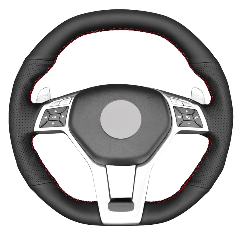 Coprivolante Per Auto In Vera Pelle Nera Per Mercedes-Benz A 45 Amg 2013-2015 Cla 45 C 63 Amg Cls 63 Amg 2012-2013