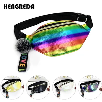 

Holographic Waist Bag Silver Fanny Pack Shining Laser Women`s Belt Bag Girls Bling Chest Bum Hologram Pouch Purse for Women Men
