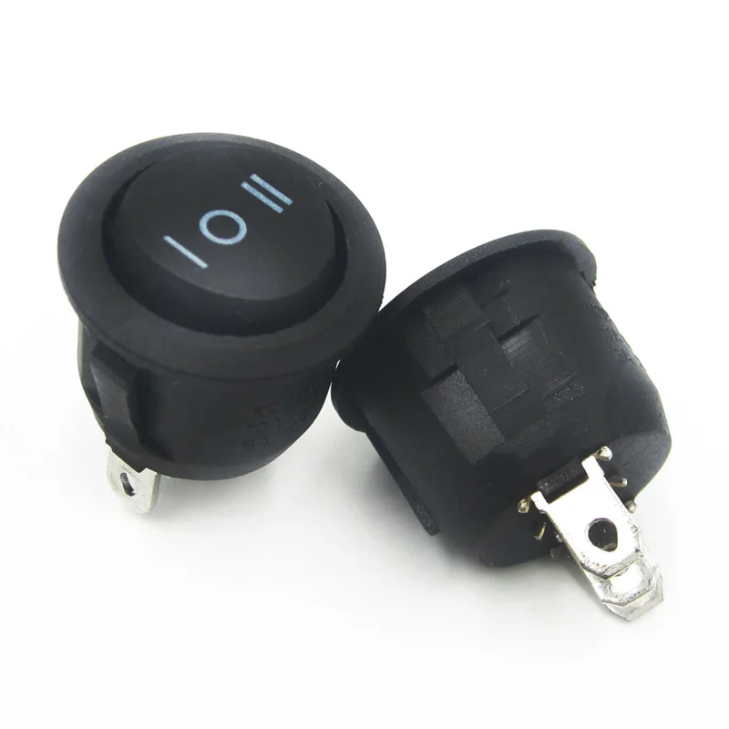 10 шт. KCD1-105 AC 6A 250V 10A Вкл/Выкл кнопка SPST Круглый Лодка кулисный переключатель черный
