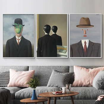 

Rene Magritte Artist Surrealist Oil Painting on Canvas Posters and Prints Scandinavian Wall Art Picture for Living Room Cuadros