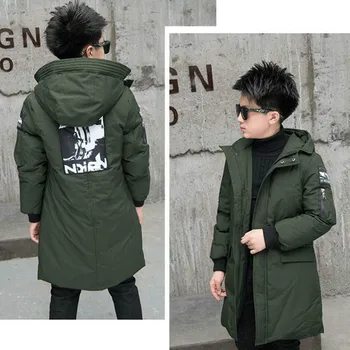 

Children winter Jacket for boys -30 Degree Thick Long parka Teenagers Warm Coat Fashion Hooded Outerwear Kids Clothes Clothing