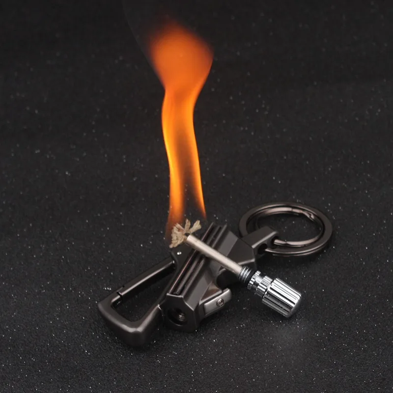 Многофункциональный брелок для ключей Открытый водонепроницаемый портативный металлический брелок бензиновые зажигалки полоса открывалка для бутылок спички Керосин Зажигалка