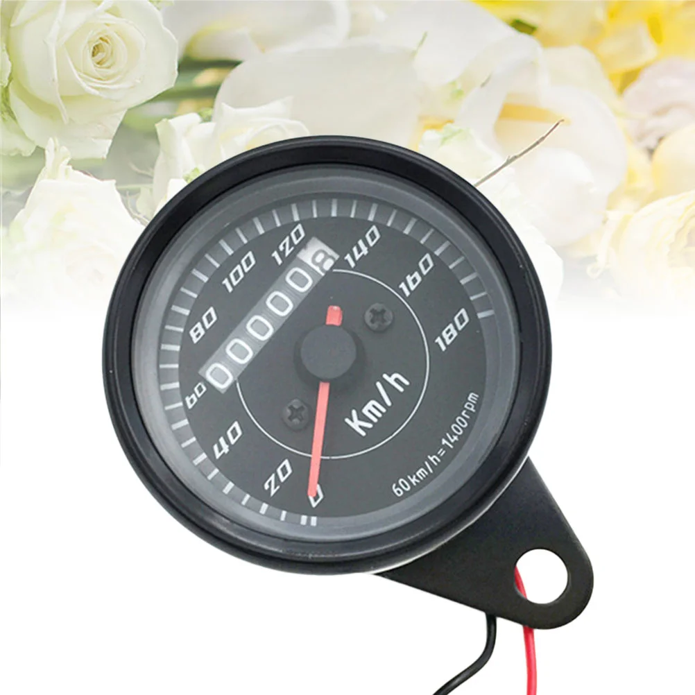 Black Universal Motorcycle Odometer Retro Modified Instrument Accessory Motorcycle Speedometer 