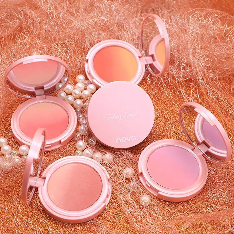 1p 4 Styles Makeup Sweet Pink Gradation Blush Nude Makeup Natural Good Color Two-color Blush Red Rouge Blush Makeup for Girl