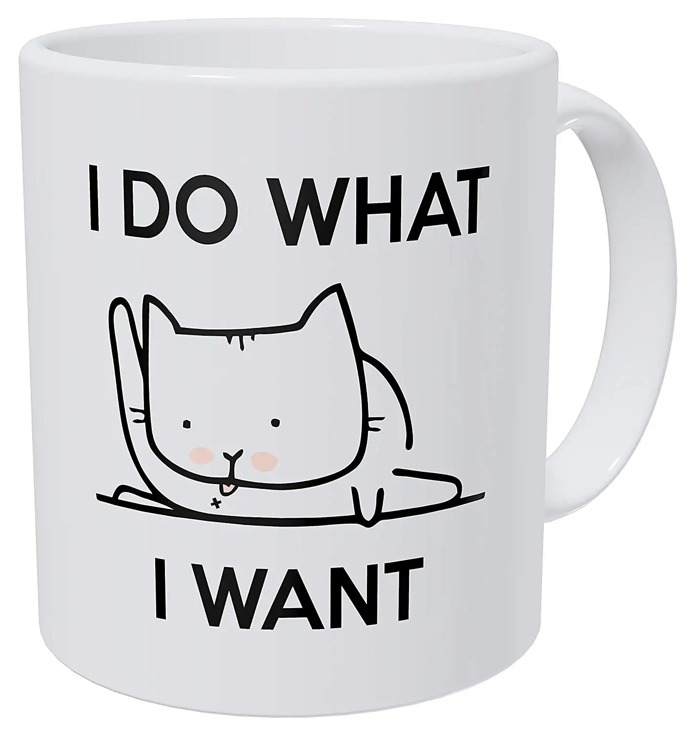 Котенок лизает A I Do What Want 11 унций забавная кофейная кружка | Дом и сад