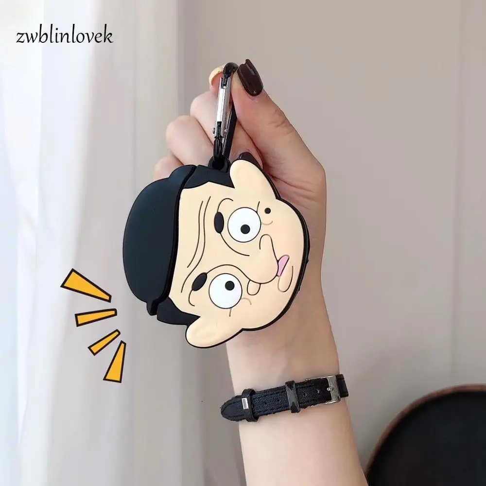 

Chaveiro Cute 3D PVC Silicone Mr. Bean Airpods Case Protective Cover Gift Keychain Keyring For Men Women DIY Bag