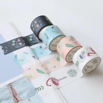 

1 Pcs 30mm*5m Flamingo Plant Paper Decorative Washi Masking Tapes Album Scrapbooking Stationery Label Sticker
