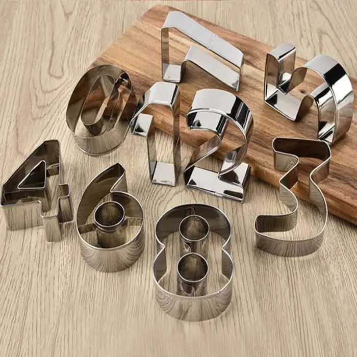 9 шт./компл. кухонные принадлежности для выпечки 3D креативный цифровой набор для выпечки печенья высокого качества для торта из нержавеющей стали плесень Фудж резки J