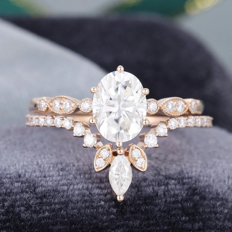 Женское Обручальное Кольцо EDI с овальной огранкой Moissanite обручальное кольцо 14k