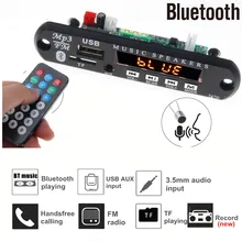 Bluetooth Handsfree радио mp3-плеер 12 В декодер плата Поддержка записи FM TF карта AUX с микрофоном модификация автомобильного динамика