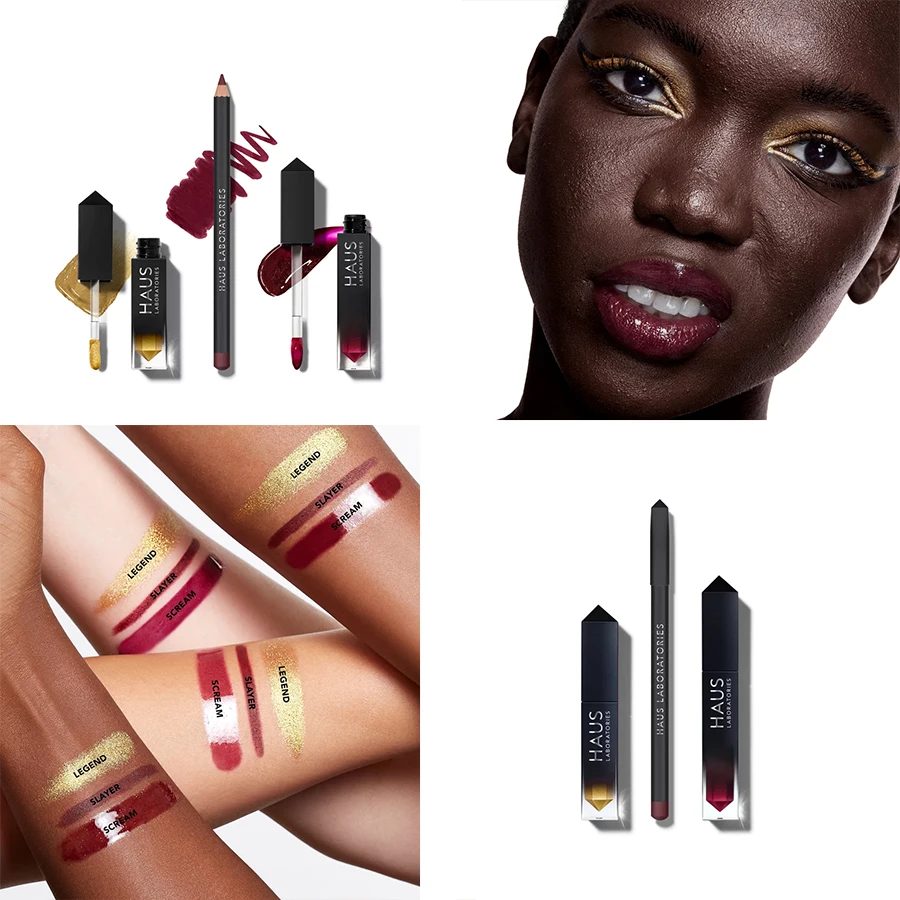 HAUS OF ROCKSTAR Lady gaga makeup haus laboratories набор универсальных многогранных блестящая жидкая тени для век& LE RIOT блеск для губ& панк жидкий EYELIENER - Цвет: HAUS OF ROCKSTAR