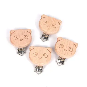 

Lovely Wooden Pacifier Clip Natural Beech Wood Baby Pacifier Clips Dummy Clips DIY Pacifier Chain Accessory