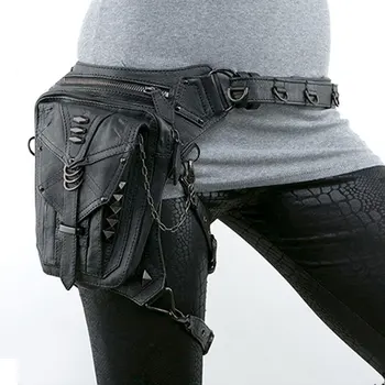 

Ougger New Steam Punk Waist Bag 2020 Fashionable Dark Wind Multi Functional Shoulder Bag Tramp Hip Hop Punk Messenger Bag