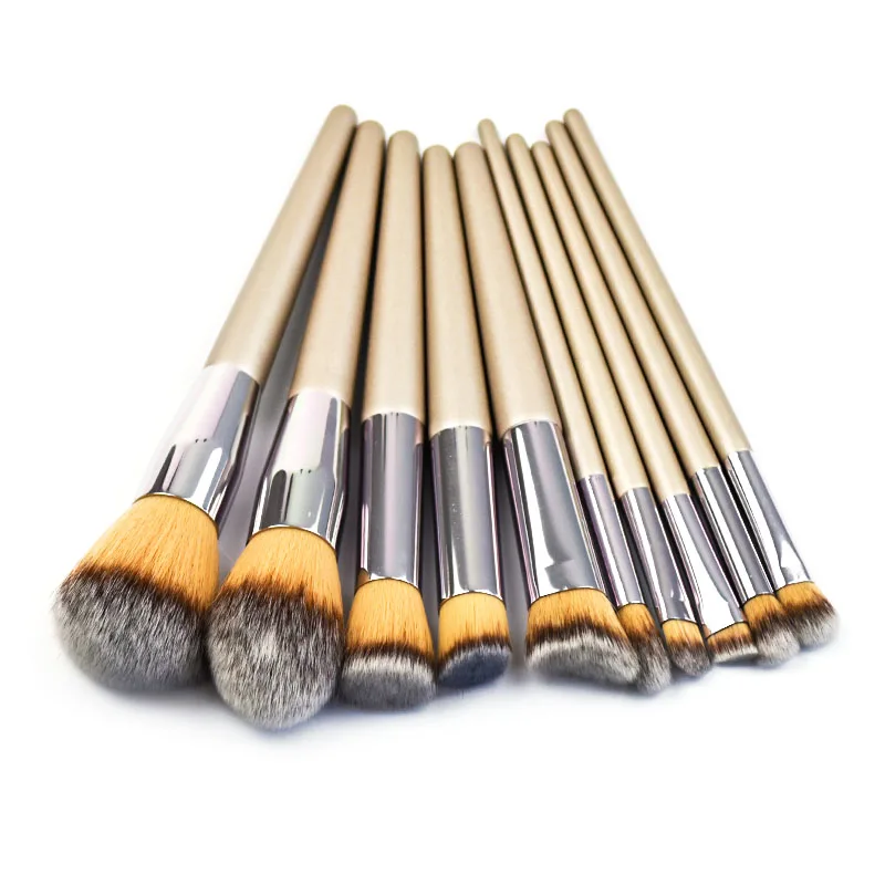 

Champagne Gold Makeup Brushes For Foundation Powder Blush Eyeshadow Concealer Lip Eye Make Up Brush Beauty Tools MZS1001