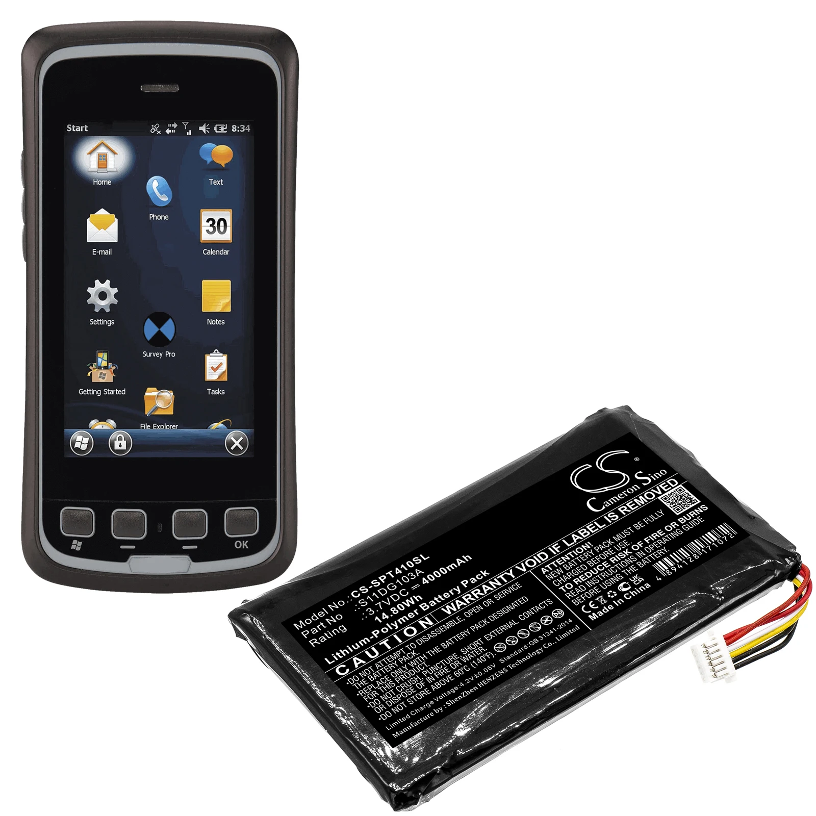 S11Dg103A Batteria Per Spectra Precision T41, Trimble Juno T41, Juno 5, Juno T45 Slate, Geospatial T41-R01-001 4000Mah