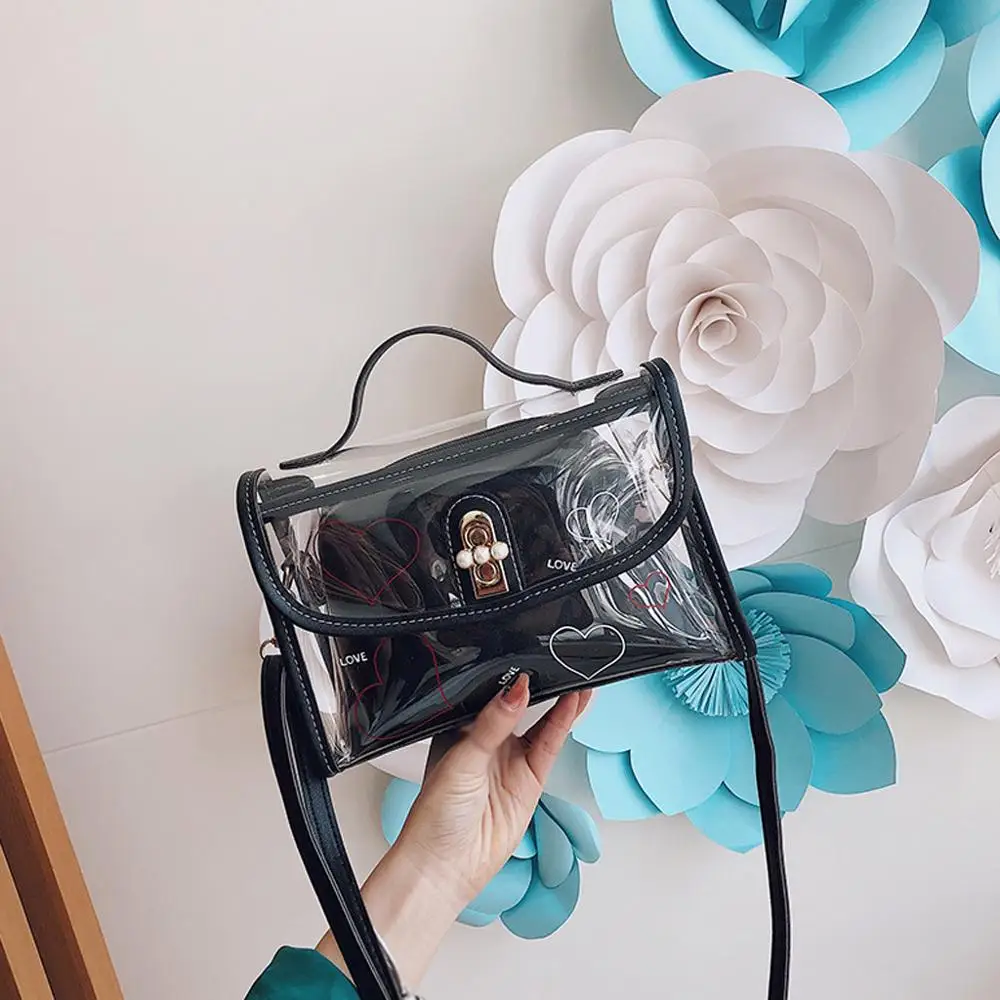 

2019 Messenger bag Crossbody bag Transparent Jelly Bag Wild Shoulder Bag Fashion bag women leather Square Bag Phone bag bolsos@