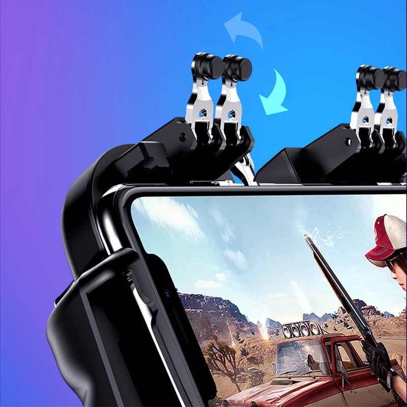  H9 Six Finger PUBG Game Controller Gamepad Trigger Shooting Free Fire Cooling Fan Gamepad Joystick 